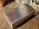 1 Kilo Hand Poured Solid Copper Bullion Bar  999 Pure Fine Copper Kg Ingot 