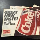 1985 New Coke Debut Unused Store Sticker Ad Advertising Ephemera New Lot 5