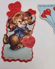Vintage Valentine Card Lot Die Cut Anthropomorphic 1950s Colorful Animals Hearts