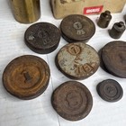 Lot Vintage Merchant s Cast Iron   Brass Balance Scale Weights  Ohaus  Unknown