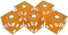 Authentic Four Queens Vegas Casino Dice Yellow Frosted Set 5 Matching Serial  s