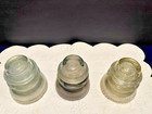 Set Of 3 Vintage Hemingray  42 Clear Glass Electrical Insulators  Made In U s a 