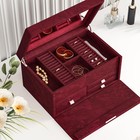 Fancyeasy Dark Red Self Adhesive Velvet Flocking Liner 15 7 w X 118 l  