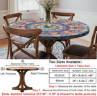 Round Tablecloth Waterproof Fitted Vinyl Boho Table Cover 36-44 Inch Outdoor
