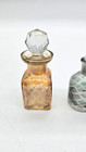 Set Of 3 Vintage Victorian Style Cut Glass Perfume Bottles Beautiful 
