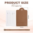 4 Pcs Pu Leather Travel Luggage Tags Identifier Suitcase Labels  Coffee