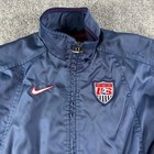 Vintage Nike Jacket Womens Small 4-6 Navy Blue Us Soccer Federation Full Zip Usa