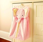 Levtex  Pink Faux Fur Elephant Diaper Stacker
