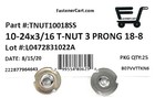  25  Stainless Steel T-nut 10-24 X 3 16  3 Prong   18-8 - Fast Free Shipping