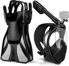  Snorkeling Packages  Full L xl mask   4 7  us Men 6-10 5   Women 7-12 5  Black