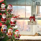 10pcs Christmas Wooden Gingerbread Man Santa Claus 2d Flat Pendant Christmas