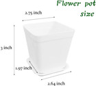 24-pack 3  White Square Plastic Pots W  Saucers   Drain Holes For Plants