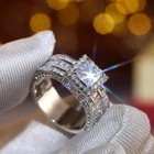 Women s Stainless Steel Round Cut Cz Engagement Ring Band Size 5-12