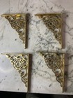 Vintage Brass Shelf Brackets  Four