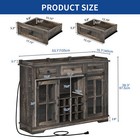 53  Kitchen Sideboard Buffet Wine Storage Cabinet W  3 Drawers Sliding Barn Door