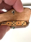 Vintage Set 5 Bakelite Dice In Brown Leather Case
