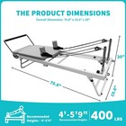 Pilates Reformer Foldable Machine W  5 Adjustable Resistance Spring Up To 400lbs