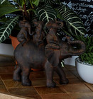 Polystone Elephant Decorative Sculpture Home Decor Statue  Accent Figurine 10  X