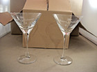 Set Of 4 New Tommy Bahama Rum Etched Palm Tree Heavy Crystal Martini Glass - 7 