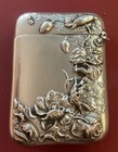 Battin  Match Safe    Sterling W  Floral  Motif   Hallmarked With Monogram
