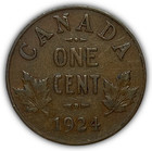 1924 Canada One Cent George V Fine F Coin  26667