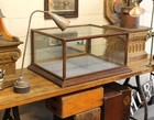 1900s Antique Country Store Display Case Showcase Oak Wavy Glass Countertop Pauk