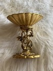 Vintage Matson Shell Bowl Gold Ormolu Bird   Dogwood Pedestal Soap Dish