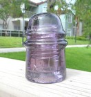 Nice Purple Cd 121 W g m co Toll Style Glass Insulator  h 