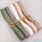 Womens Fashion Genuine Leather Belt With Gold Buckle Waist Belts For Jeans Pants
