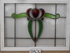 Abstract Floral Midsize Old English Leaded Stained Glass Window  25  X 19 