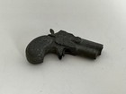 Vintage Antique Mini Silver Derringer  D Toy Cap Gun Metal  2 5 
