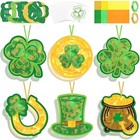  24 Sets St  Patrick s Day Suncatchers Paper Craft Kit Shamrock Tissue Sign 