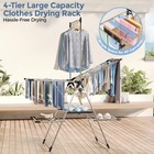Apexchaser Large Capacity Foldable Clothes Drying Rack Heavy Duty Stainless