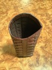 Two   s Company Genuine Leather Standing Eyeglass Holder Woven Design