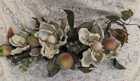 Vtg Soft White   Green Magnolia Fruit Berries Long 19  Spray Centerpiece Swag