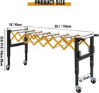 Portamate Adjustable Conveyor Roller Stand With 4 Smooth-rolling Caster Wheels