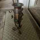 Antique Art Nouveau Style Metal Vase 10    High