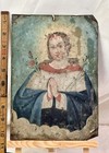 Devotional Antique Painting Of Our Blessed Mother  Retablo  Religious Art