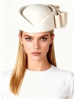 White Wool Felt Fascinator Hats For Women Wedding Tea Party Beret Hat With Bow