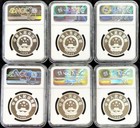 6  1986 Silver China 5 Yuan Chinese Personality Proof Coins Ngc Pf 68-69 Uc