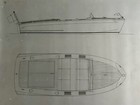 Vintage Original Boat Drawing Blueprint Plan Nautical Decor Maritime