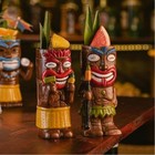 Hawaiian Style Brown Tiki Mug Creative Cocktail Mug Cup Zombie Ceramic Tiki Mug