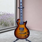 Les Paul Custom Electric Guitar Black Edged Brown Tiger Striped  Chrome Hardware