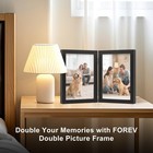 Forev 5x7 Double Picture Frame Black Wooden Hinged Photo Frame   Tabletop Or    