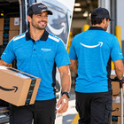 Amazon Logo Men s High Heat Polo 2 0 Short Sleeve Shirt Blue Black Xl New Sealed