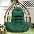 Extra Large Egg Chair Cushion W  Headrest   Straps  Button Tufted   Thicken Pad