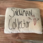 Handmade Snowman Throw Pillows Set Of 2 Needlework Winter Decor Tan Embroidery 