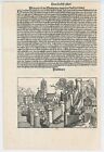 Antique Engraving  damietta   egypt  D  H  Schedel - A  Koberger  1493