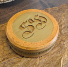 Customizable Brass   Simulated Woodgrain Snus   Pouch Storage Can