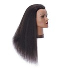 100  Real Hair Afro Mannequin Head Hairdresser Hair Styling Training Head Dol   